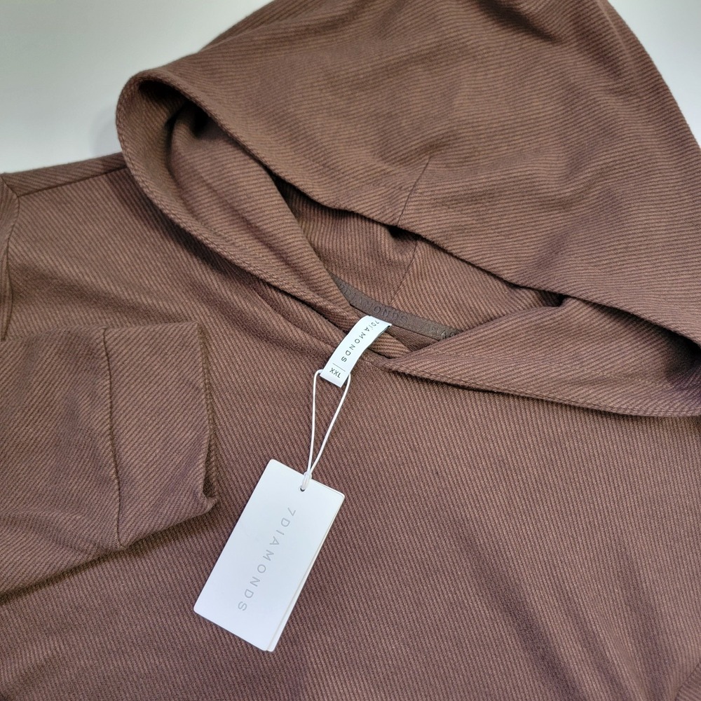 7 Diamonds Men's XXL Generation Hoodie Textured 4 Way Stretch Brown NWT $125